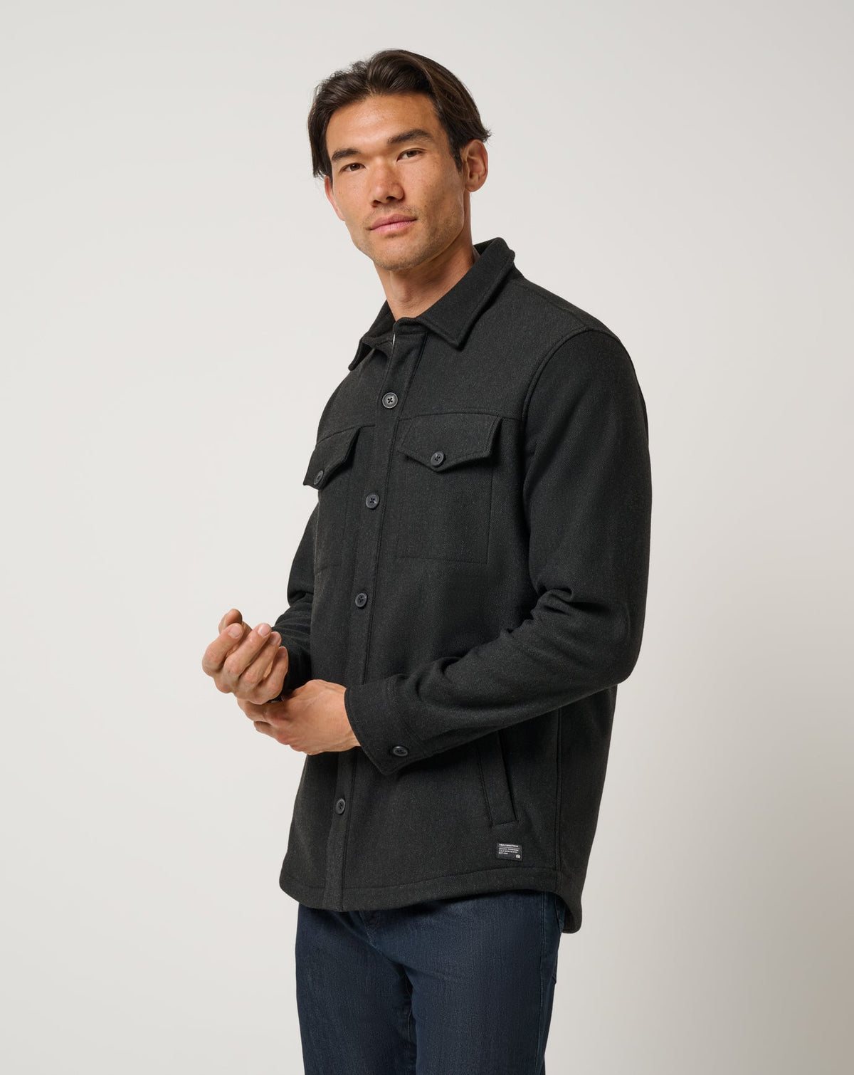 Are We There Yet Shirt Jacket Black | Travis Mathew