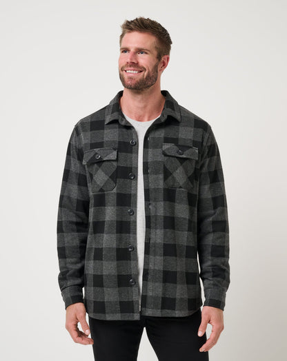 Return Flight Shirt Jacket Black/Grey | Travis Mathew