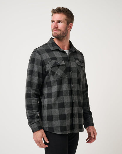 Return Flight Shirt Jacket Black/Grey | Travis Mathew