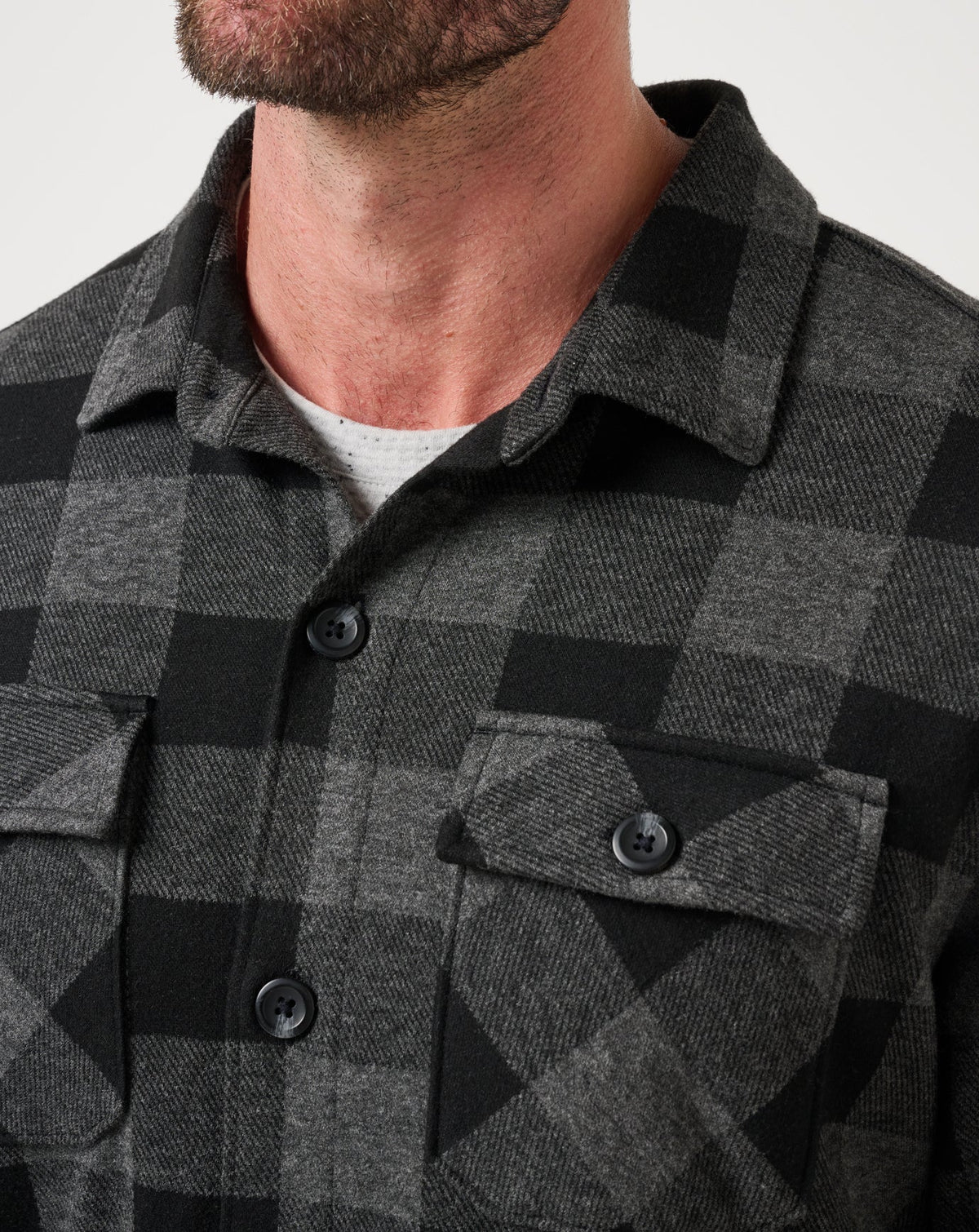 Return Flight Shirt Jacket Black/Grey | Travis Mathew