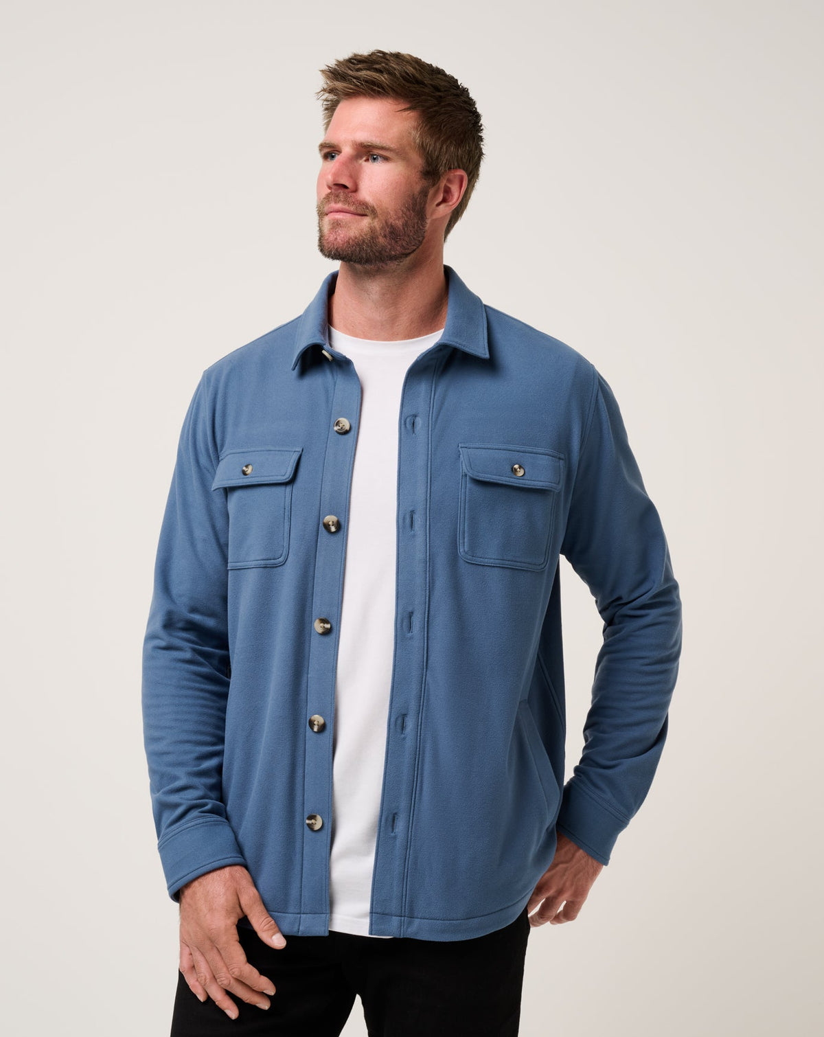 Peak Fleece Shirt Jacket Bering Sea | Travis Mathew