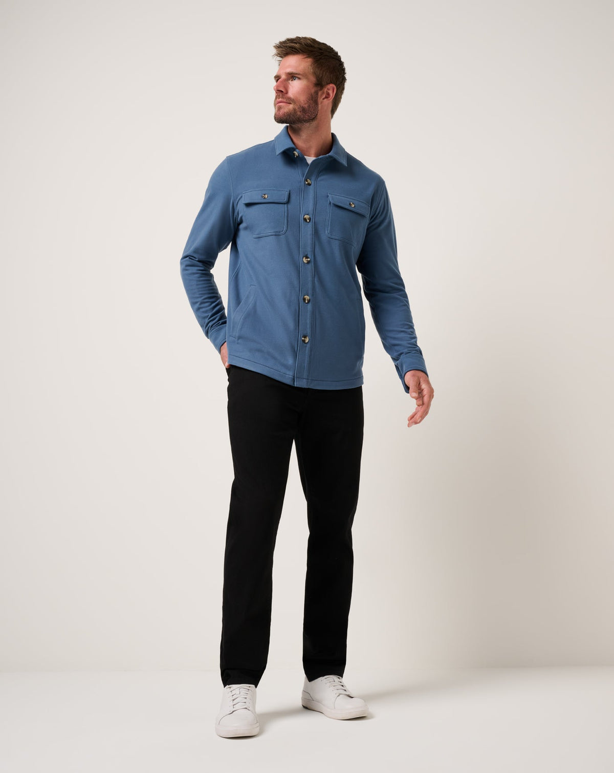Peak Fleece Shirt Jacket Bering Sea | Travis Mathew