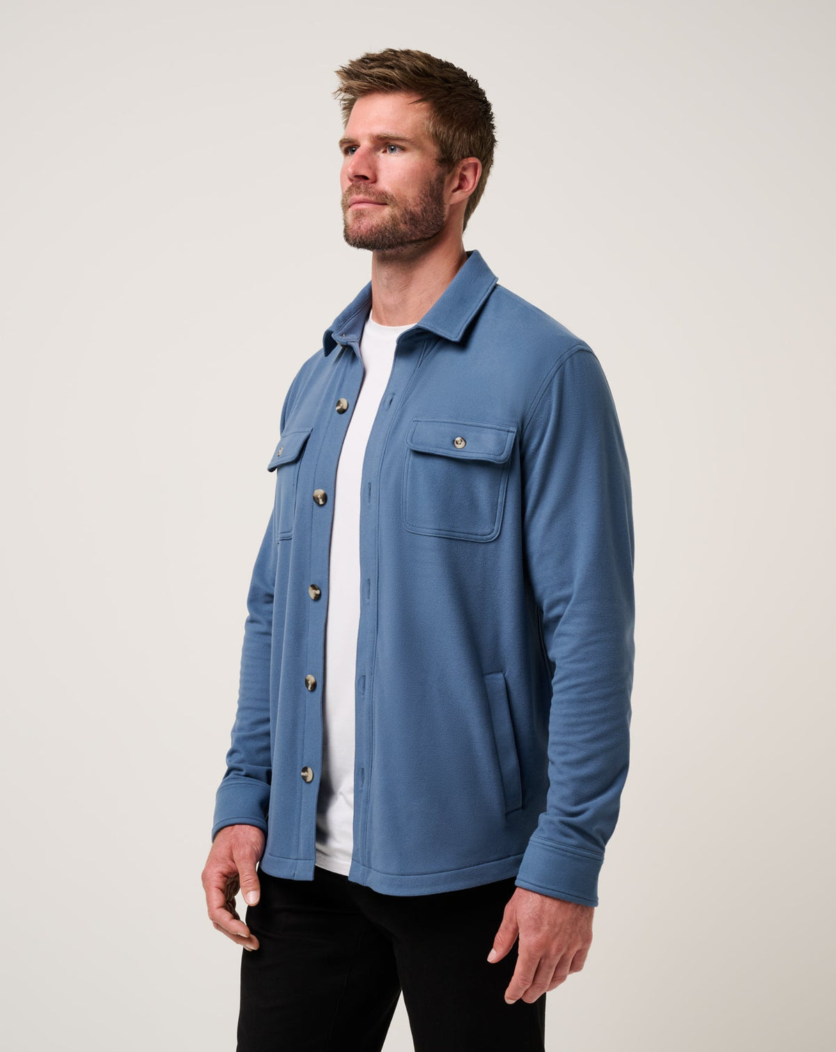 Peak Fleece Shirt Jacket Bering Sea | Travis Mathew