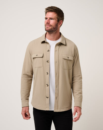Peak Fleece Shirt Jacket Weathered Teak | Travis Mathew