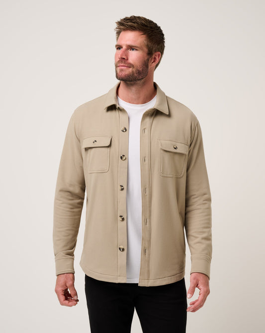 Peak Fleece Shirt Jacket Weathered Teak | Travis Mathew