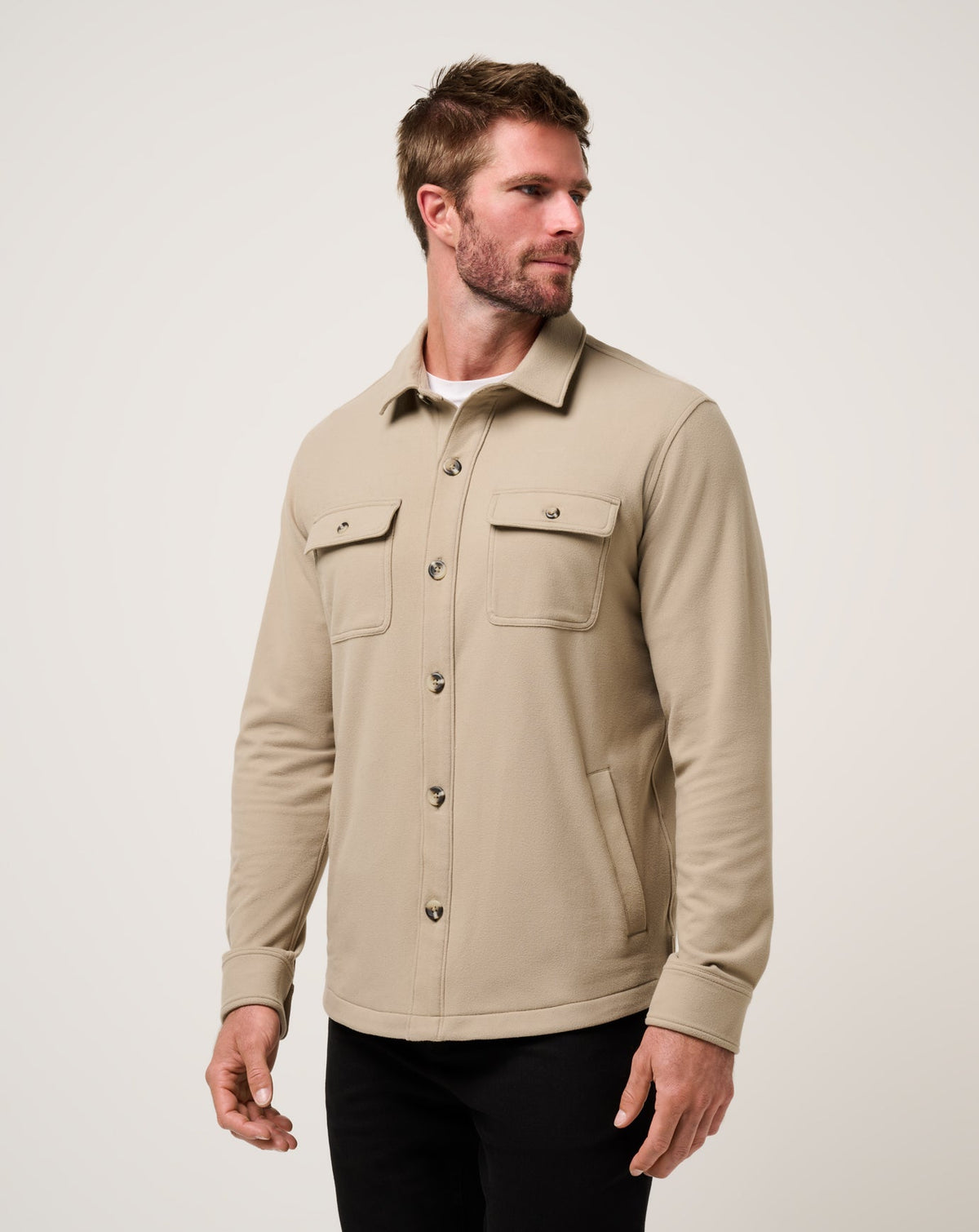 Peak Fleece Shirt Jacket Weathered Teak | Travis Mathew
