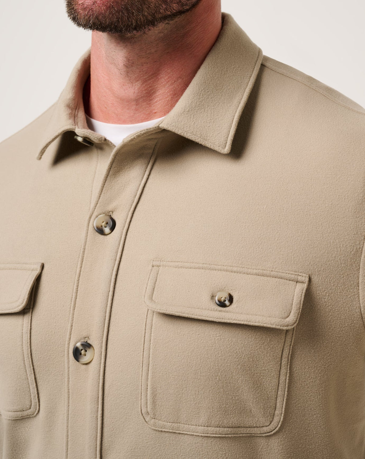 Peak Fleece Shirt Jacket Weathered Teak | Travis Mathew