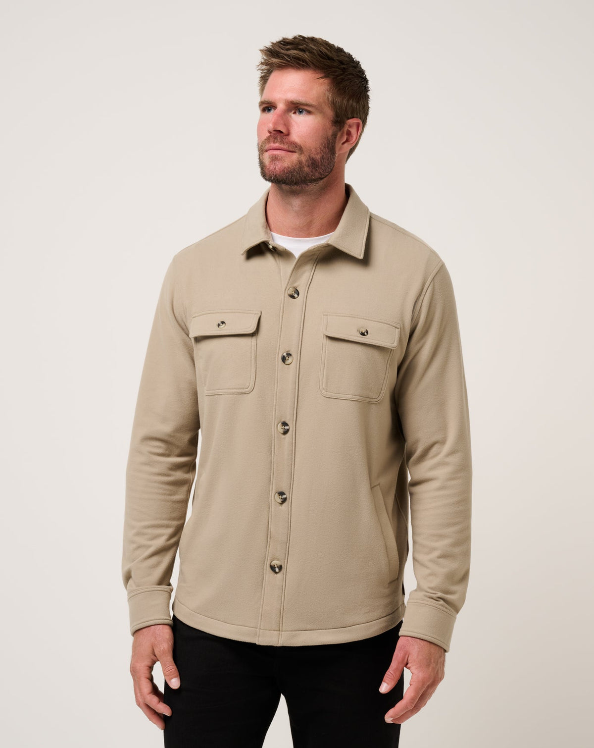 Peak Fleece Shirt Jacket Weathered Teak | Travis Mathew