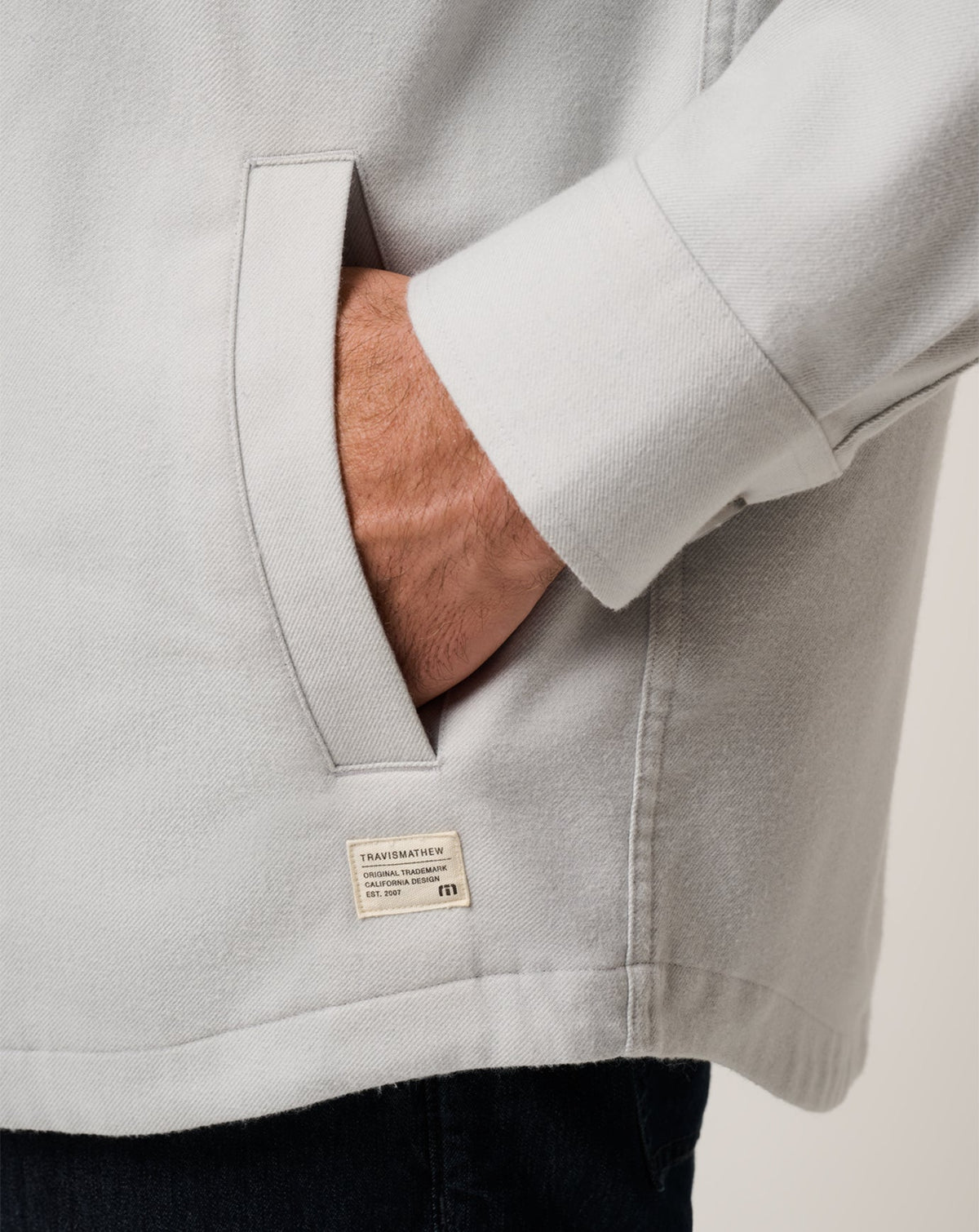 Wanna Bet Shirt Jacket Heather Light Grey | Travis Mathew