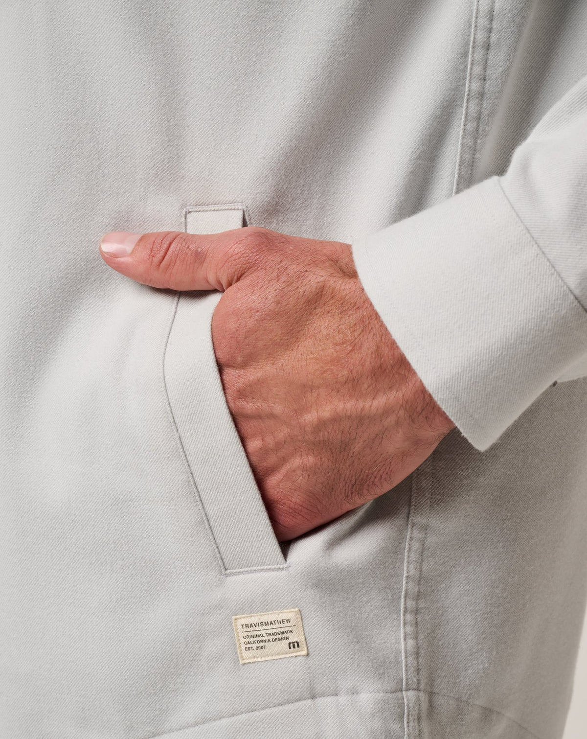 Wanna Bet Shirt Jacket Heather Light Grey | Travis Mathew