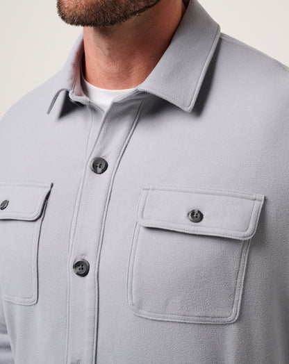 Peak Fleece Shirt Jacket Sleet | Travis Mathew