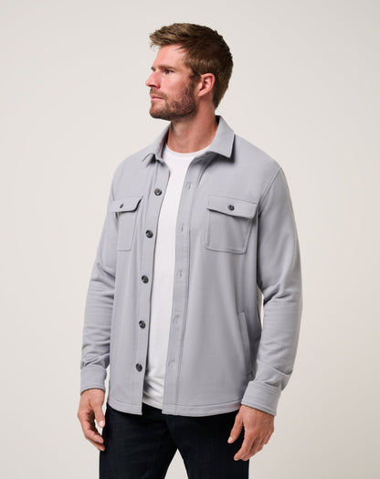 Peak Fleece Shirt Jacket Sleet | Travis Mathew