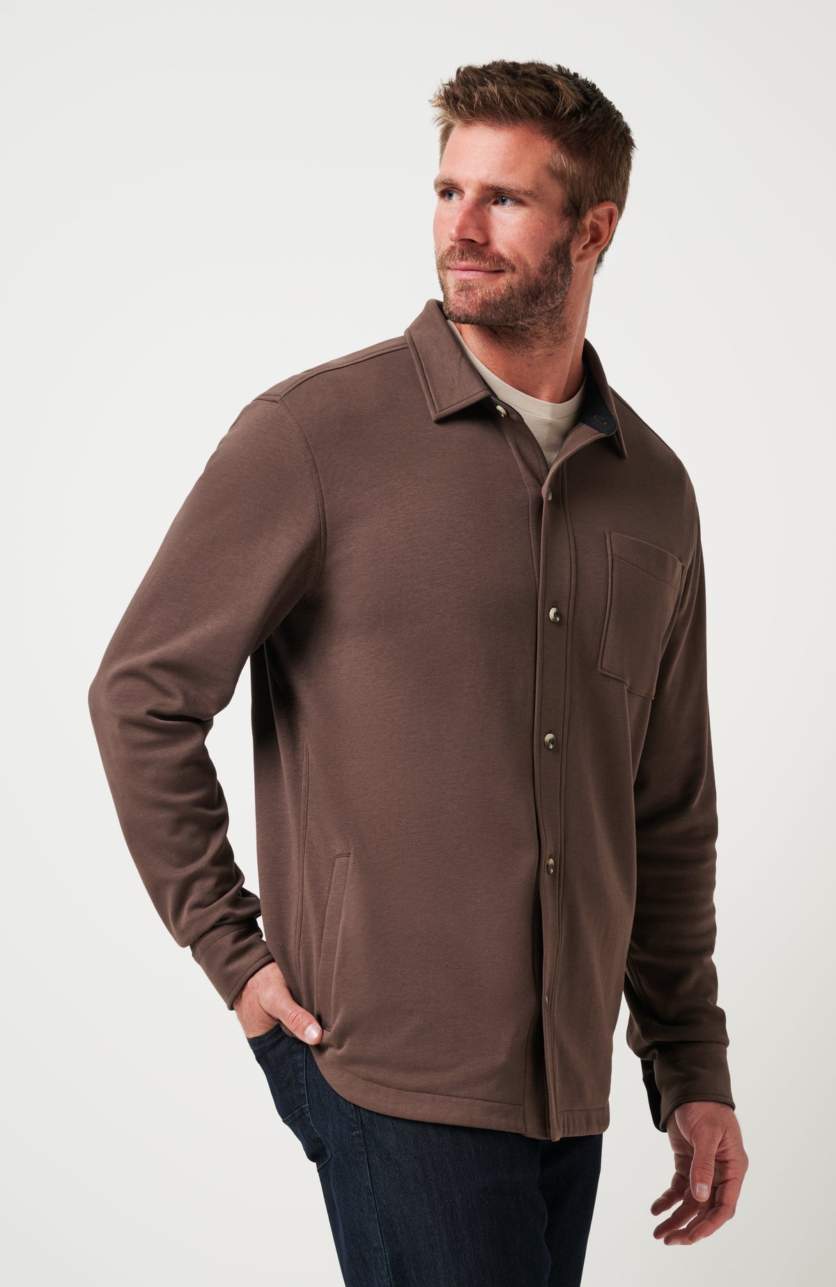 Cloud Shirt Jacket Chocolate | Travis Mathew
