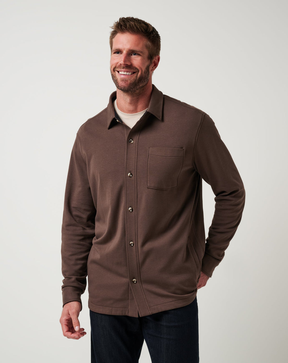 Cloud Shirt Jacket Chocolate | Travis Mathew