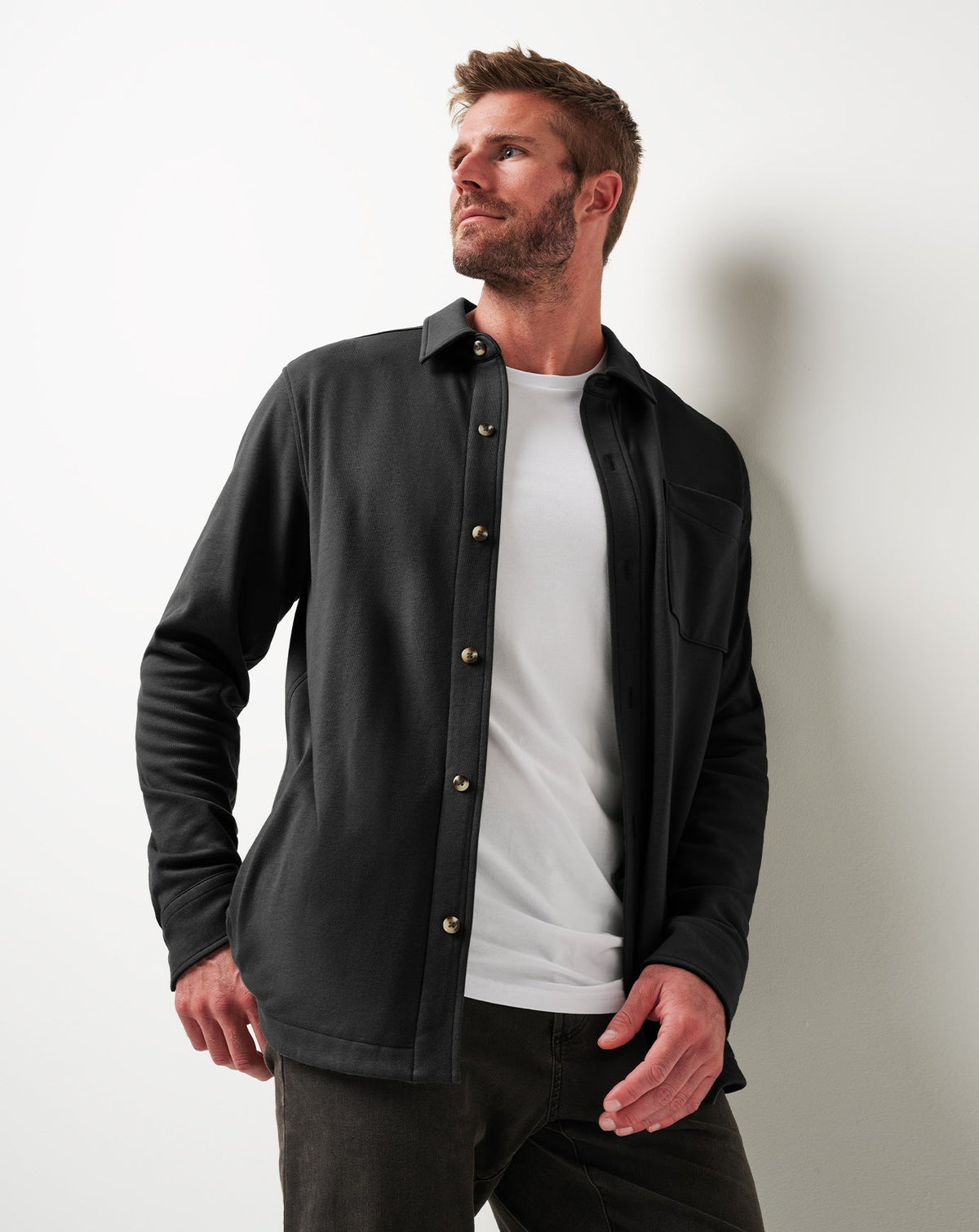 Cloud Shirt Jacket Black | Travis Mathew