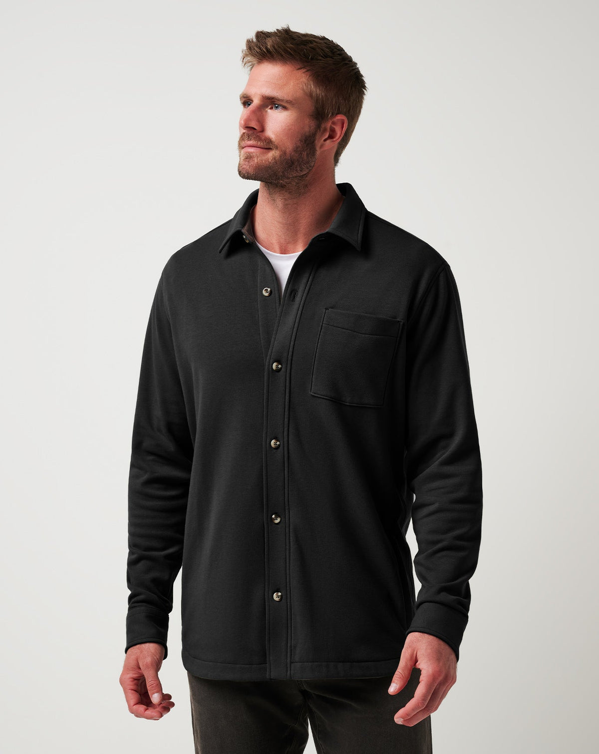 Cloud Shirt Jacket Black | Travis Mathew