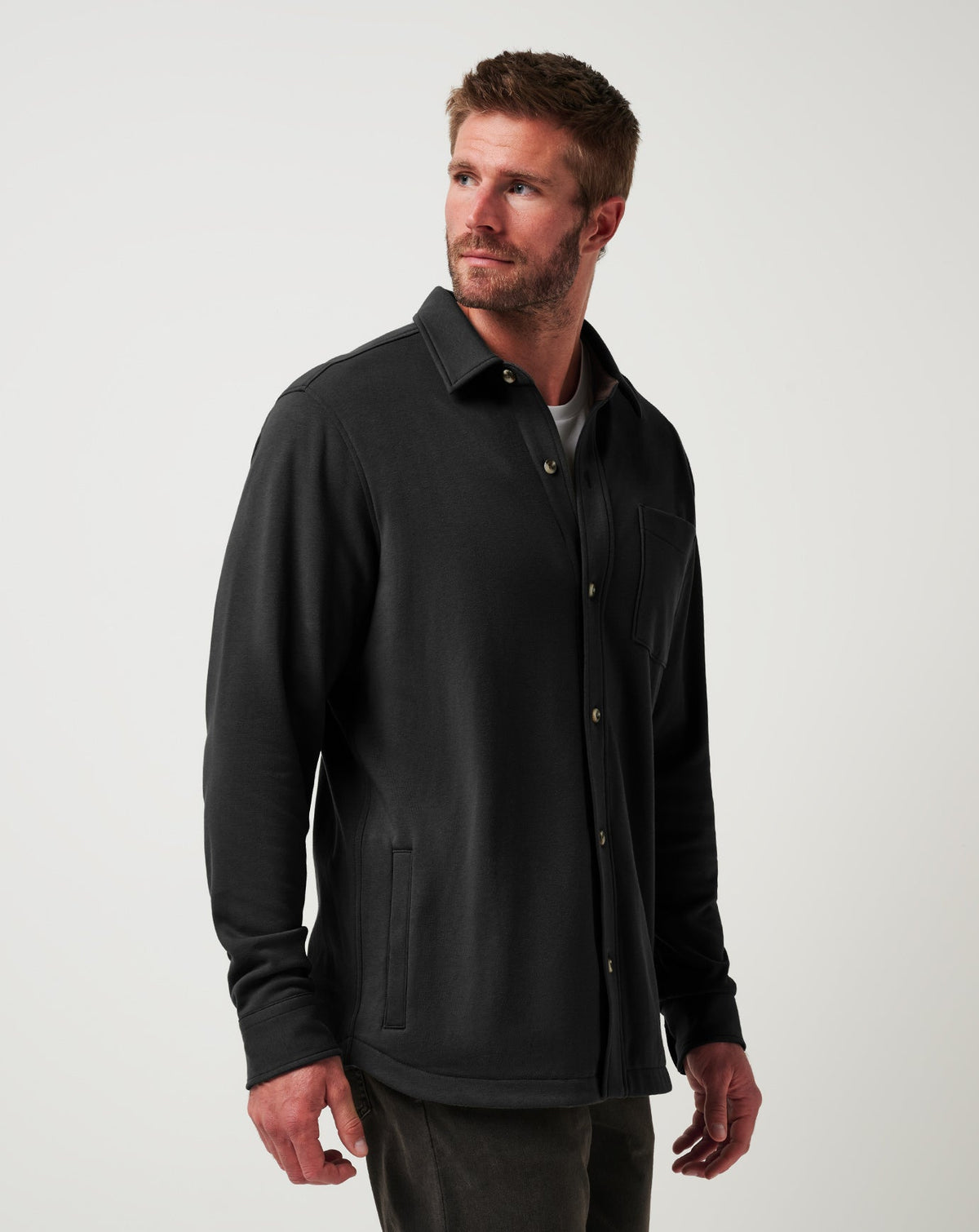 Cloud Shirt Jacket Black | Travis Mathew