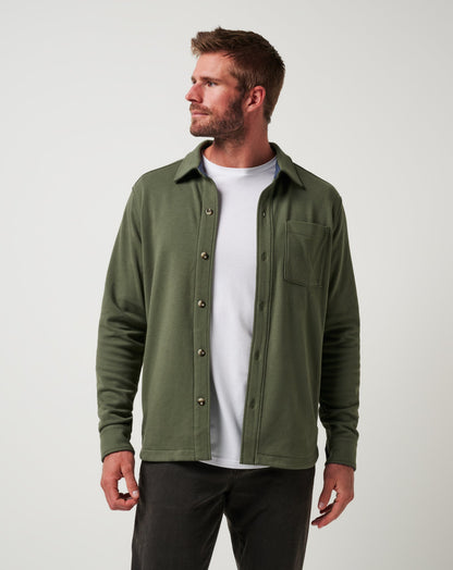 Cloud Shirt Jacket Dark Olive | Travis Mathew