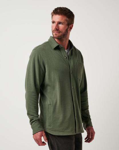Cloud Shirt Jacket Dark Olive | Travis Mathew