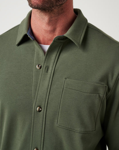 Cloud Shirt Jacket Dark Olive | Travis Mathew