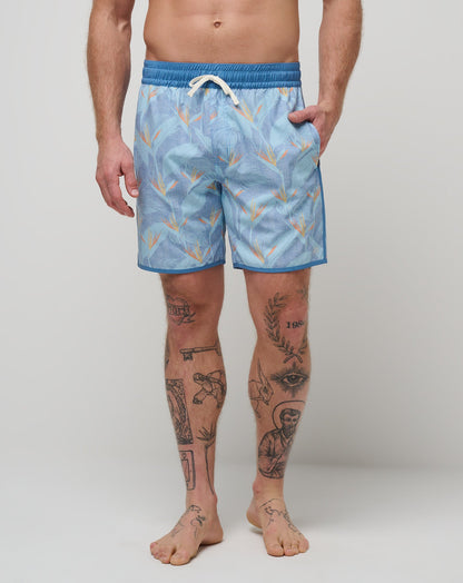 Lava Tunnels Boardshort Heather Quiet Harbor | Travis Mathew
