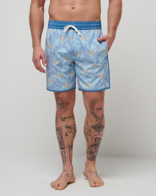 Lava Tunnels Boardshort Heather Quiet Harbor | Travis Mathew