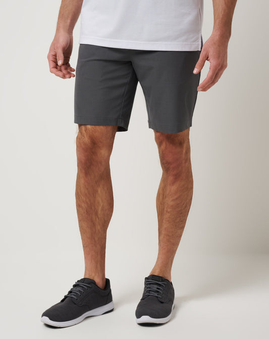 Travel Year Short 9In Grey Pinstripe | Travis Mathew
