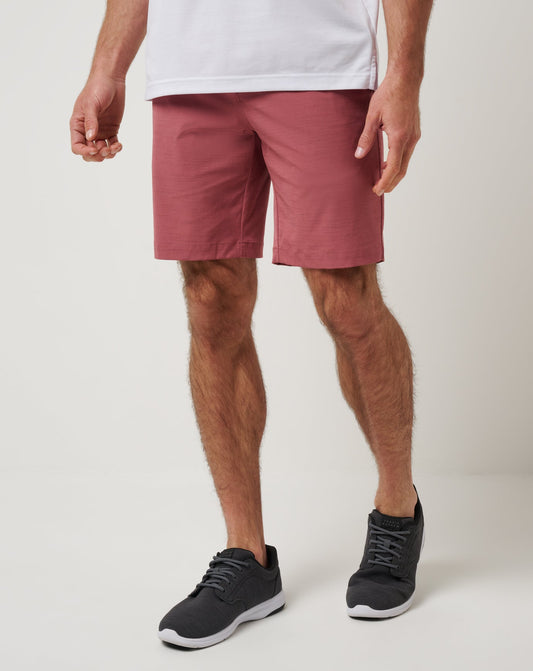 Travel Year Short 9In Heather Roan Rouge | Travis Mathew