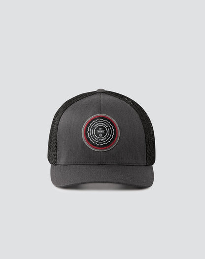 The Patch Snapback Hat Heather Grey Pinstripe | Travis Mathew