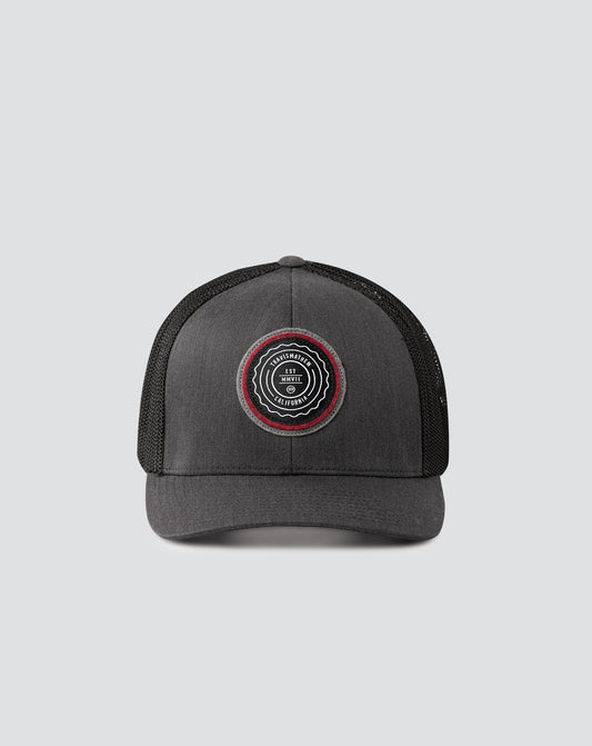 The Patch Snapback Hat Heather Grey Pinstripe | Travis Mathew