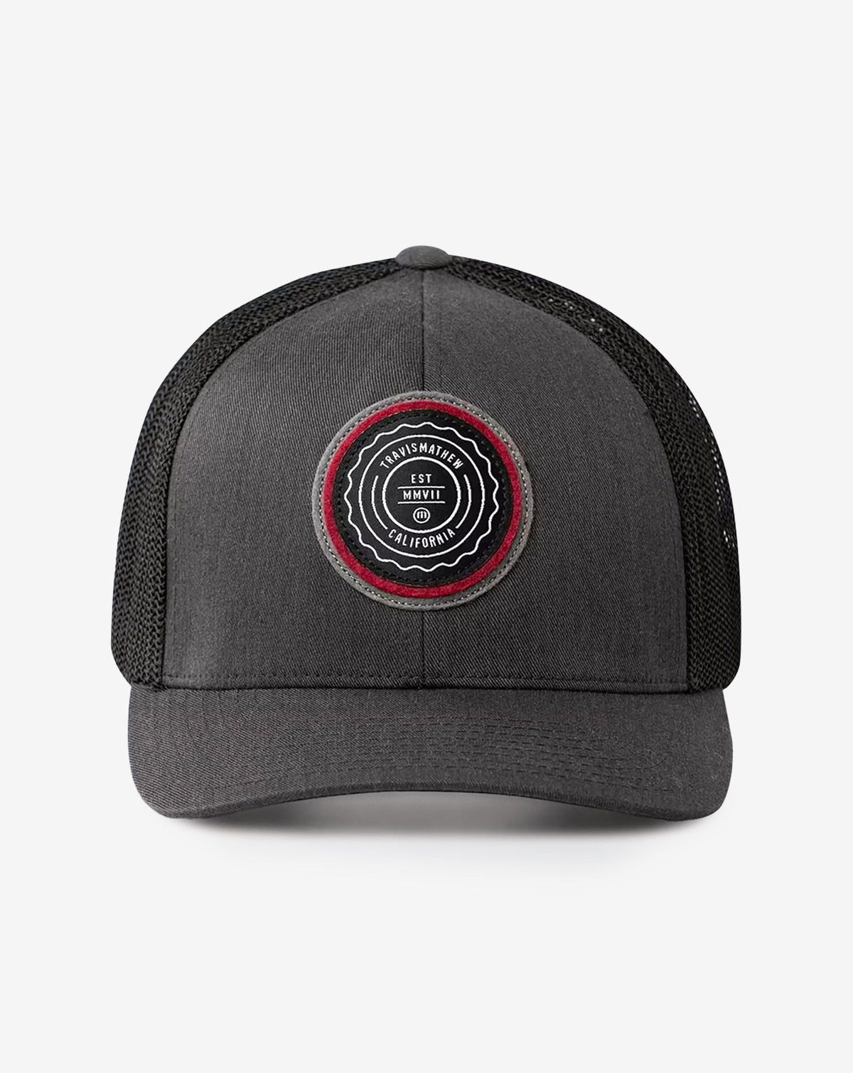 The Patch Snapback Hat Heather Grey Pinstripe | Travis Mathew