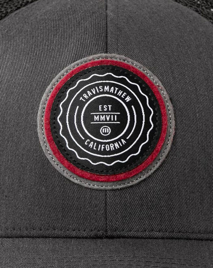 The Patch Snapback Hat Heather Grey Pinstripe | Travis Mathew