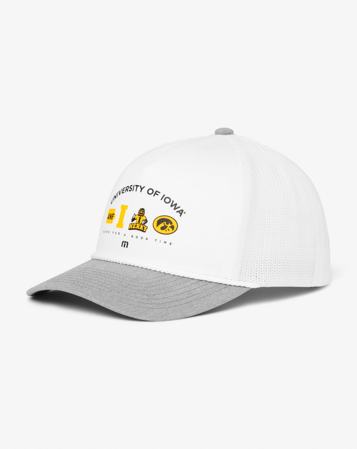 Iowa Defensive Line Snapback Hat White | Travis Mathew