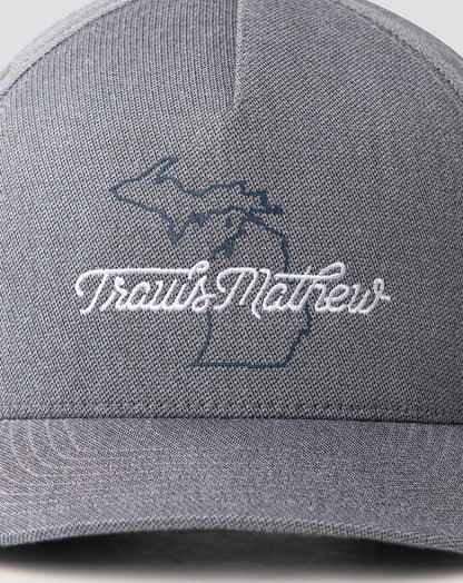 Euchre Snapback Hat Heather Quiet Shade | Travis Mathew