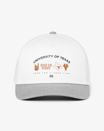 UT Austin Defensive Line Snapback Hat White | Travis Mathew