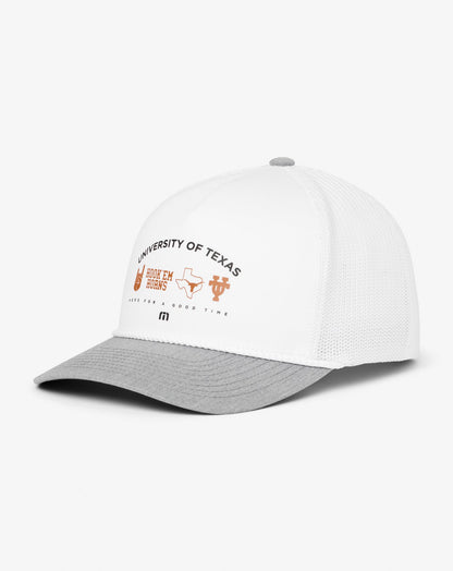 UT Austin Defensive Line Snapback Hat White | Travis Mathew