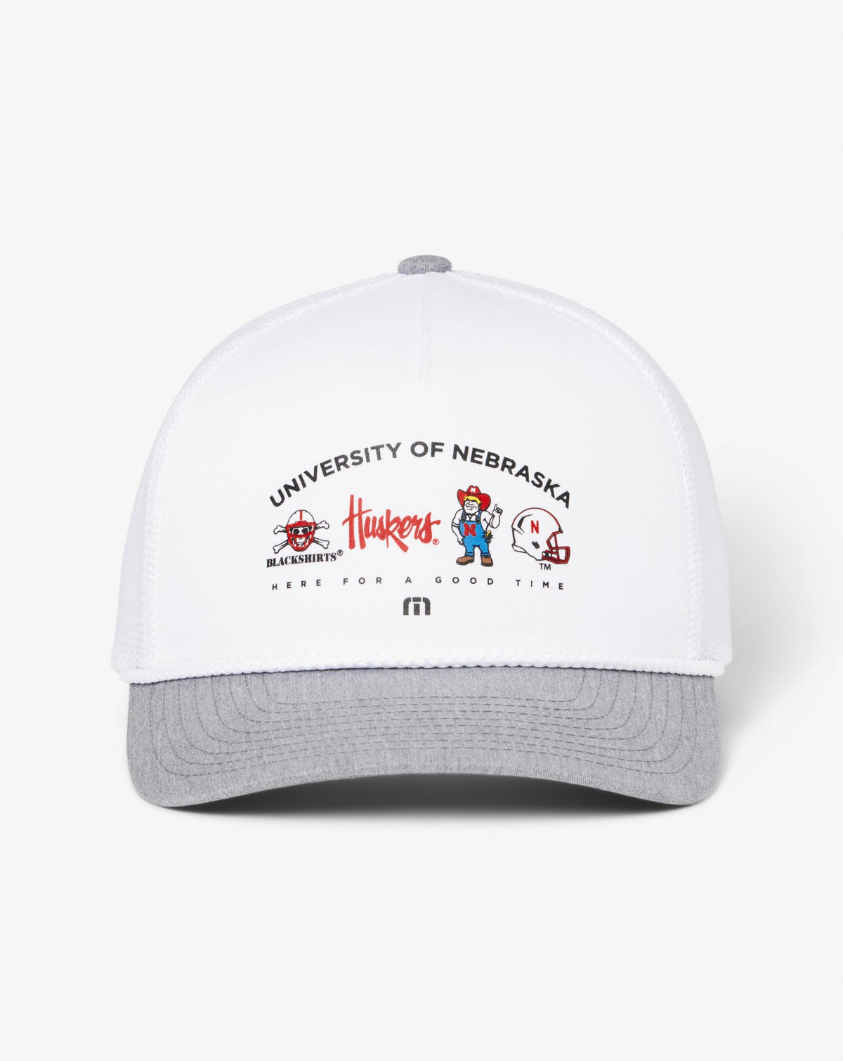 Nebraska Defensive Line Snapback Hat White | Travis Mathew