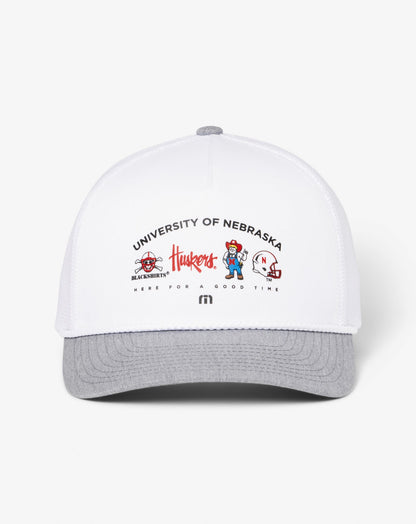Nebraska Defensive Line Snapback Hat White | Travis Mathew
