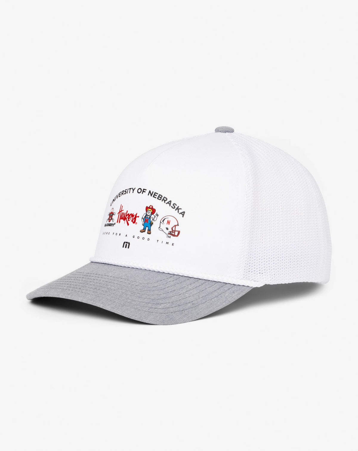 Nebraska Defensive Line Snapback Hat White | Travis Mathew