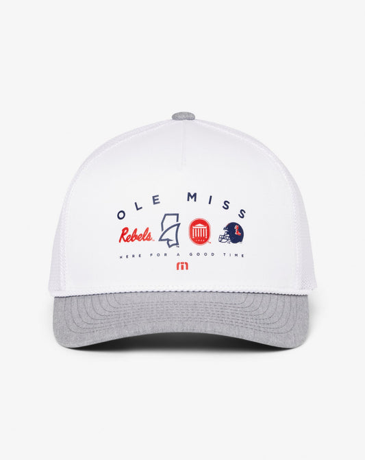 Mississippi Defensive Line Snapback Hat White | Travis Mathew