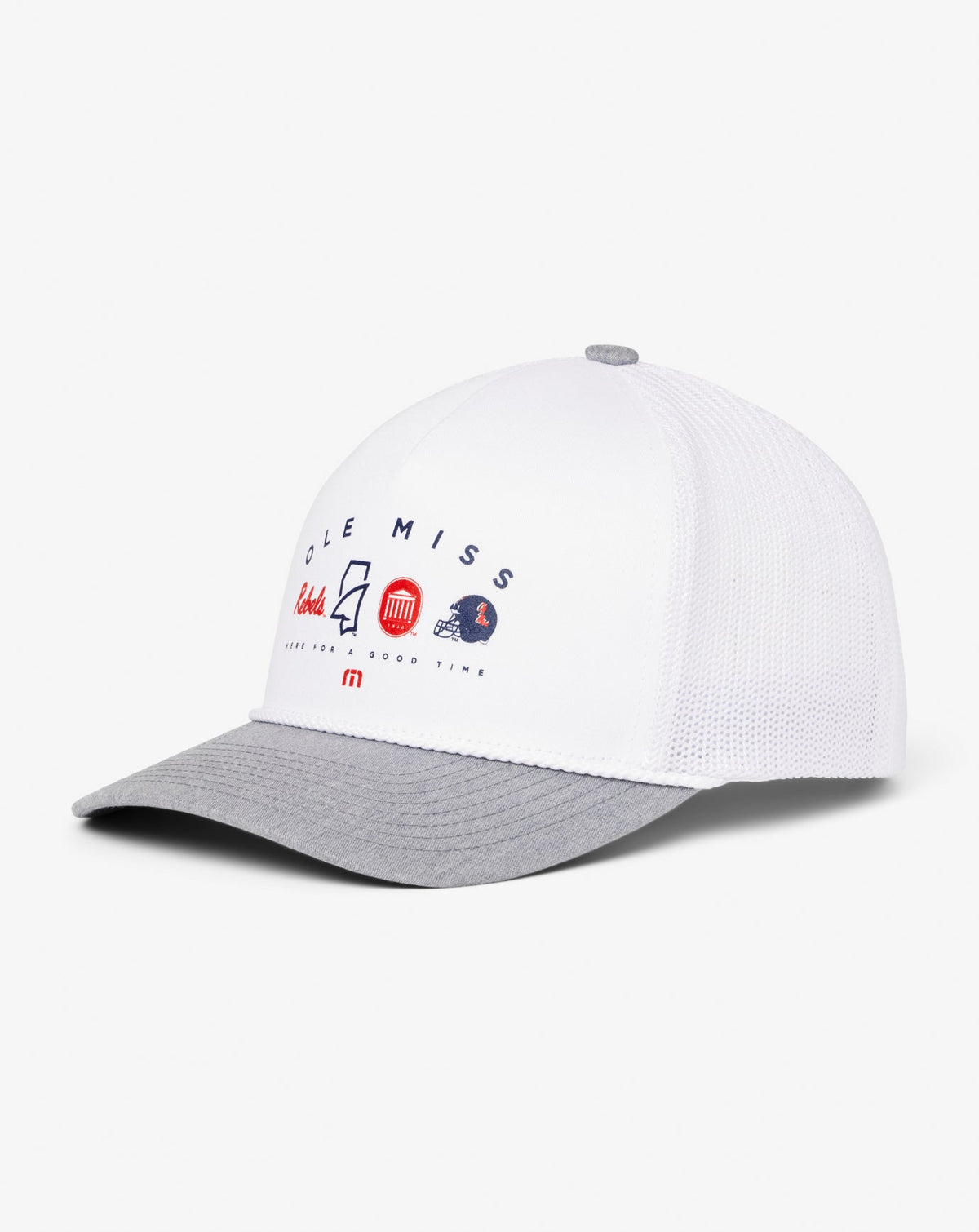 Mississippi Defensive Line Snapback Hat White | Travis Mathew