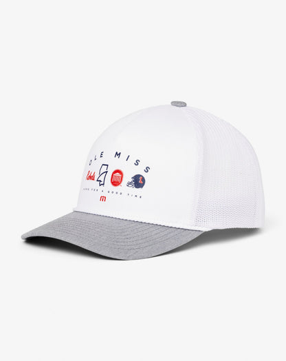 Mississippi Defensive Line Snapback Hat White | Travis Mathew