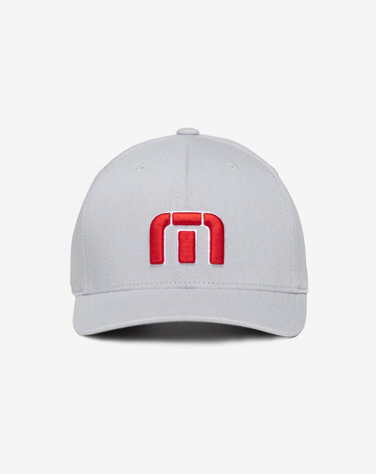Red White Iconic Snapback Hat Heather Grey | Travis Mathew