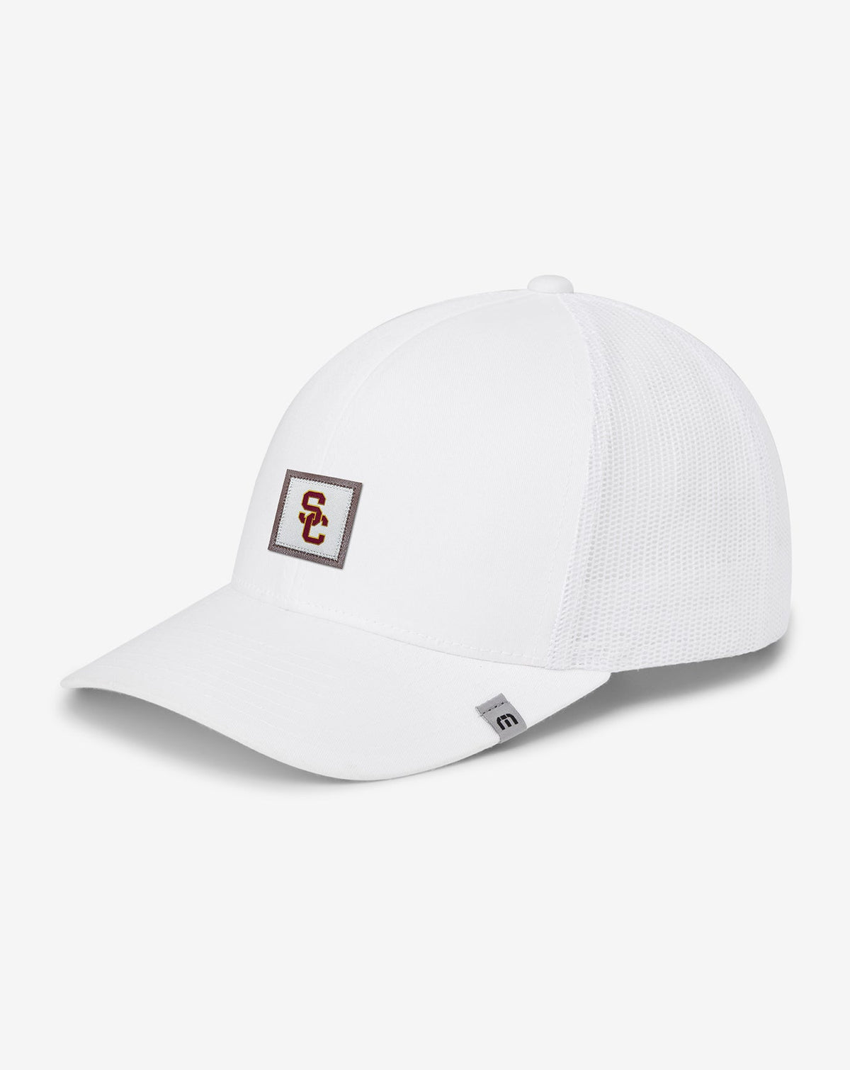 USC Leather Patch Snapback Hat White | Travis Mathew