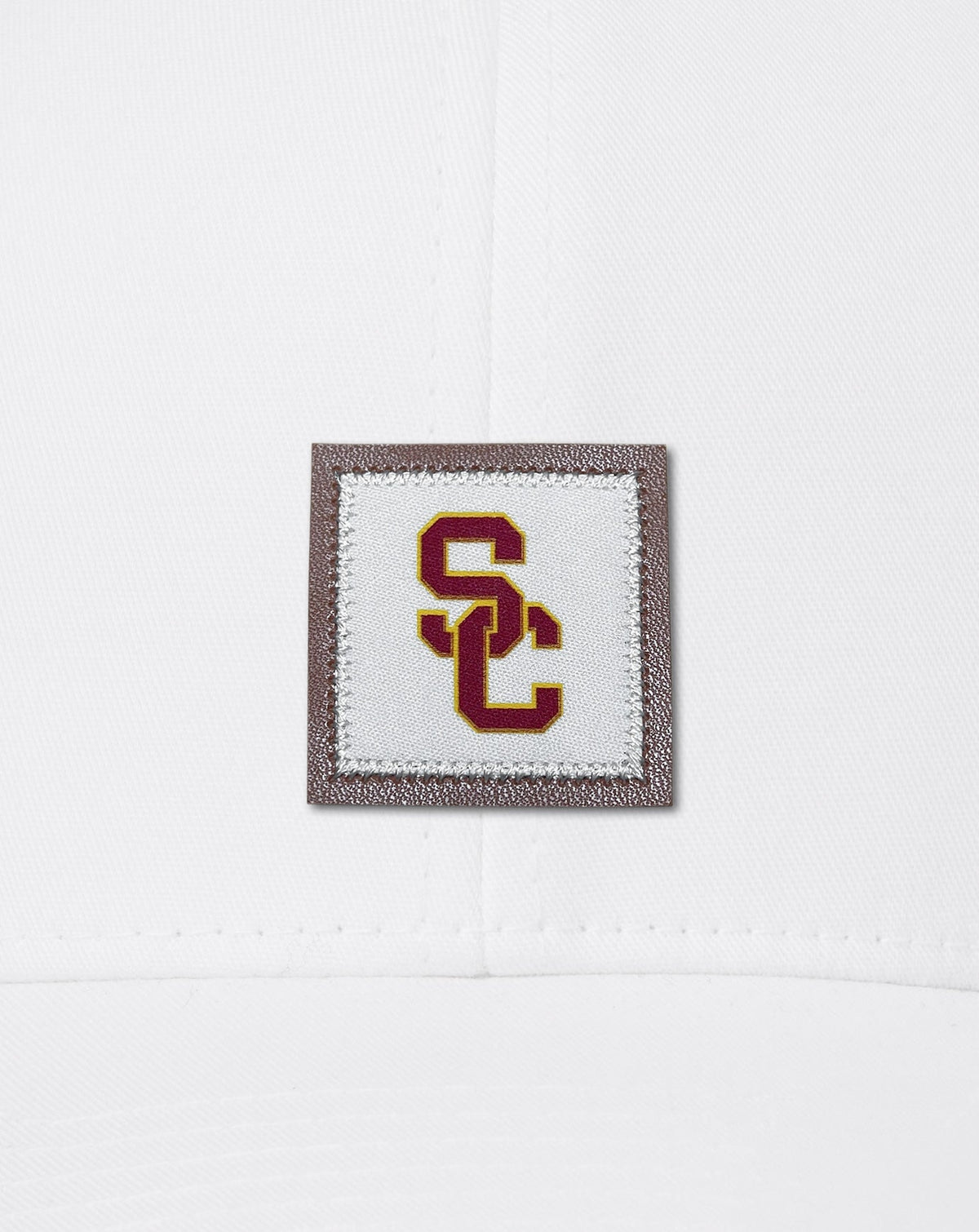 USC Leather Patch Snapback Hat White | Travis Mathew