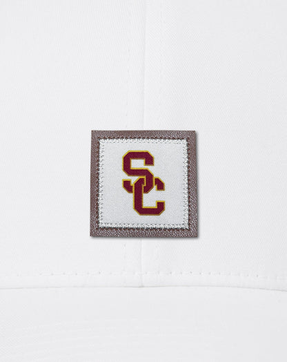 USC Leather Patch Snapback Hat White | Travis Mathew