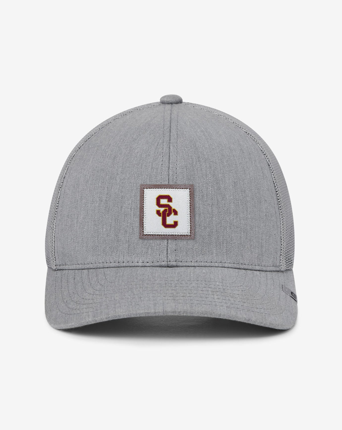 USC Leather Patch Snapback Hat Heather Grey | Travis Mathew