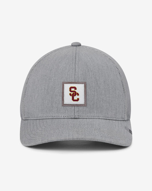 USC Leather Patch Snapback Hat Heather Grey | Travis Mathew