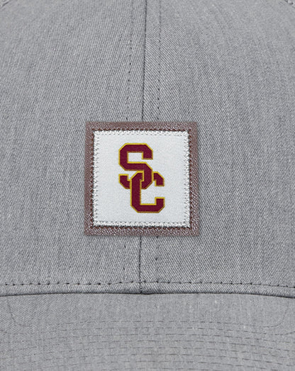 USC Leather Patch Snapback Hat Heather Grey | Travis Mathew
