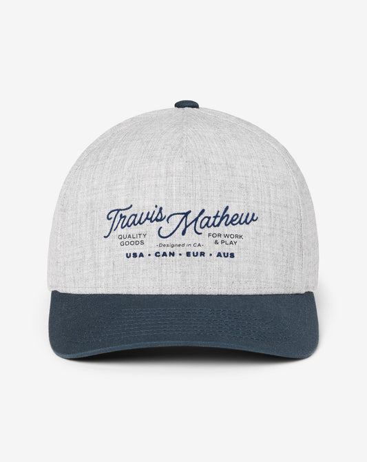 Perfect Plan Snapback Hat Heather Grey | Travis Mathew